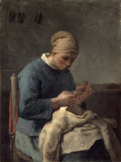 De naaister door Jean Francois Millet